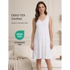 GYS Cooling Bamboo Viscose Sleeveless Nightgowns for Women | V Neck Sleep Shirt, Moisture-Wicking for Hot Sleepers & Night Sweats, Lightweight Night Shirts, Buttery Soft, Knee-Length(D- Grey Abstract Floral)