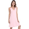 GYS Cooling Bamboo Viscose Sleeveless Nightgowns for Women | V Neck Sleep Shirt, Moisture-Wicking for Hot Sleepers & Night Sweats, Lightweight Night Shirts, Buttery Soft, Knee-Length(A- Pink)