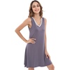 GYS Cooling Bamboo Viscose Sleeveless Nightgowns for Women | V Neck Sleep Shirt, Moisture-Wicking for Hot Sleepers & Night Sweats, Lightweight Night Shirts, Buttery Soft, Knee-Length(A- Dark Grey Silver)