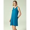 GYS Cooling Bamboo Viscose Sleeveless Nightgowns for Women | V Neck Sleep Shirt, Moisture-Wicking for Hot Sleepers & Night Sweats, Lightweight Night Shirts, Buttery Soft, Knee-Length(A- Teal Blue)