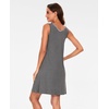 GYS Cooling Bamboo Viscose Sleeveless Nightgowns for Women | V Neck Sleep Shirt, Moisture-Wicking for Hot Sleepers & Night Sweats, Lightweight Night Shirts, Buttery Soft, Knee-Length(A- Dark Heather Grey)