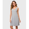 GYS Cooling Bamboo Viscose Sleeveless Nightgowns for Women | V Neck Sleep Shirt, Moisture-Wicking for Hot Sleepers & Night Sweats, Lightweight Night Shirts, Buttery Soft, Knee-Length(A- Heather Grey)