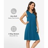 GYS Cooling Bamboo Viscose Sleeveless Nightgowns for Women | V Neck Sleep Shirt, Moisture-Wicking for Hot Sleepers & Night Sweats, Lightweight Night Shirts, Buttery Soft, Knee-Length(C- Teal Blue)