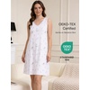 GYS Cooling Bamboo Viscose Sleeveless Nightgowns for Women | V Neck Sleep Shirt, Moisture-Wicking for Hot Sleepers & Night Sweats, Lightweight Night Shirts, Buttery Soft, Knee-Length(D- Mauve Ditsy Floral)