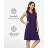 GYS Cooling Bamboo Viscose Sleeveless Nightgowns for Women | V Neck Sleep Shirt, Moisture-Wicking for Hot Sleepers & Night Sweats, Lightweight Night Shirts, Buttery Soft, Knee-Length(C- Purple)