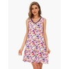 GYS Cooling Bamboo Viscose Sleeveless Nightgowns for Women | V Neck Sleep Shirt, Moisture-Wicking for Hot Sleepers & Night Sweats, Lightweight Night Shirts, Buttery Soft, Knee-Length(D- Purple Floral)