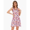 GYS Cooling Bamboo Viscose Sleeveless Nightgowns for Women | V Neck Sleep Shirt, Moisture-Wicking for Hot Sleepers & Night Sweats, Lightweight Night Shirts, Buttery Soft, Knee-Length(D- Purple Floral)