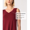 GYS Cooling Bamboo Viscose Sleeveless Nightgowns for Women | V Neck Sleep Shirt, Moisture-Wicking for Hot Sleepers & Night Sweats, Lightweight Night Shirts, Buttery Soft, Knee-Length(A- Wine)