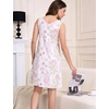 GYS Cooling Bamboo Viscose Sleeveless Nightgowns for Women | V Neck Sleep Shirt, Moisture-Wicking for Hot Sleepers & Night Sweats, Lightweight Night Shirts, Buttery Soft, Knee-Length(D- Pink Floral​)