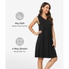 GYS Cooling Bamboo Viscose Sleeveless Nightgowns for Women | V Neck Sleep Shirt, Moisture-Wicking for Hot Sleepers & Night Sweats, Lightweight Night Shirts, Buttery Soft, Knee-Length(C- Black)