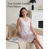 GYS Cooling Bamboo Viscose Sleeveless Nightgowns for Women | V Neck Sleep Shirt, Moisture-Wicking for Hot Sleepers & Night Sweats, Lightweight Night Shirts, Buttery Soft, Knee-Length(D- Mauve Ditsy Floral)