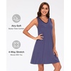GYS Cooling Bamboo Viscose Sleeveless Nightgowns for Women | V Neck Sleep Shirt, Moisture-Wicking for Hot Sleepers & Night Sweats, Lightweight Night Shirts, Buttery Soft, Knee-Length(A- Indigo Blue)