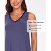 GYS Cooling Bamboo Viscose Sleeveless Nightgowns for Women | V Neck Sleep Shirt, Moisture-Wicking for Hot Sleepers & Night Sweats, Lightweight Night Shirts, Buttery Soft, Knee-Length(A- Indigo Blue)