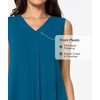 GYS Cooling Bamboo Viscose Sleeveless Nightgowns for Women | V Neck Sleep Shirt, Moisture-Wicking for Hot Sleepers & Night Sweats, Lightweight Night Shirts, Buttery Soft, Knee-Length(C- Teal Blue)