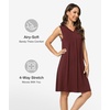 GYS Cooling Bamboo Viscose Sleeveless Nightgowns for Women | V Neck Sleep Shirt, Moisture-Wicking for Hot Sleepers & Night Sweats, Lightweight Night Shirts, Buttery Soft, Knee-Length(C- Ficus Red)