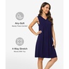 GYS Cooling Bamboo Viscose Sleeveless Nightgowns for Women | V Neck Sleep Shirt, Moisture-Wicking for Hot Sleepers & Night Sweats, Lightweight Night Shirts, Buttery Soft, Knee-Length(C- Navy)