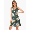GYS Cooling Bamboo Viscose Sleeveless Nightgowns for Women | V Neck Sleep Shirt, Moisture-Wicking for Hot Sleepers & Night Sweats, Lightweight Night Shirts, Buttery Soft, Knee-Length(D- Green Floral)