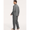 GYS Men’s Bamboo Viscose Long Sleeve Pajamas Set | Button Down 2 Pieces Sleepwear, Moisture-Wicking Pjs for Hot Sleepers, Comes with Storage Bag(Dark Heather Grey)