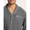 GYS Men’s Bamboo Viscose Long Sleeve Pajamas Set | Button Down 2 Pieces Sleepwear, Moisture-Wicking Pjs for Hot Sleepers, Comes with Storage Bag(Dark Heather Grey)