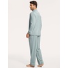 GYS Men’s Bamboo Viscose Long Sleeve Pajamas Set | Button Down 2 Pieces Sleepwear, Moisture-Wicking Pjs for Hot Sleepers, Comes with Storage Bag(Light Greyish Green)