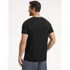 GYS Men’s Bamboo Viscose Pajama Top | Short Sleeve Sleep Shirt, Cooling for Hot Sleepers, Crew Neck, Chest Pocket, Moisture-Wicking(Black)