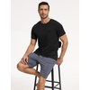 GYS Men’s Bamboo Viscose Pajama Top | Short Sleeve Sleep Shirt, Cooling for Hot Sleepers, Crew Neck, Chest Pocket, Moisture-Wicking(Black)