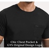 GYS Men’s Bamboo Viscose Pajama Top | Short Sleeve Sleep Shirt, Cooling for Hot Sleepers, Crew Neck, Chest Pocket, Moisture-Wicking(Black)