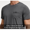 GYS Men’s Bamboo Viscose Pajama Top | Short Sleeve Sleep Shirt, Cooling for Hot Sleepers, Crew Neck, Chest Pocket, Moisture-Wicking(Dark Heather Grey)