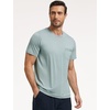 GYS Men’s Bamboo Viscose Pajama Top | Short Sleeve Sleep Shirt, Cooling for Hot Sleepers, Crew Neck, Chest Pocket, Moisture-Wicking(Light Greyish Green)