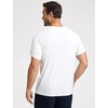 GYS Men’s Bamboo Viscose Pajama Top | Short Sleeve Sleep Shirt, Cooling for Hot Sleepers, Crew Neck, Chest Pocket, Moisture-Wicking(White)