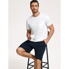 GYS Men’s Bamboo Viscose Pajama Top | Short Sleeve Sleep Shirt, Cooling for Hot Sleepers, Crew Neck, Chest Pocket, Moisture-Wicking(White)
