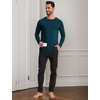 GYS Men’s Bamboo Viscose Pajama Top, Cooling Long Sleeve Shirts | Moisture wicking, Breathable, Tagless, Cloud-soft, Relaxed fit, for hot sleepers & night sweats(Indigo)