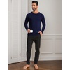 GYS Men’s Bamboo Viscose Pajama Top, Cooling Long Sleeve Shirts | Moisture wicking, Breathable, Tagless, Cloud-soft, Relaxed fit, for hot sleepers & night sweats(Navy)