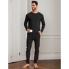 GYS Men’s Bamboo Viscose Pajama Top, Cooling Long Sleeve Shirts | Moisture wicking, Breathable, Tagless, Cloud-soft, Relaxed fit, for hot sleepers & night sweats(Black)
