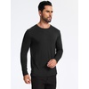 GYS Men’s Bamboo Viscose Pajama Top, Cooling Long Sleeve Shirts | Moisture wicking, Breathable, Tagless, Cloud-soft, Relaxed fit, for hot sleepers & night sweats(Black)