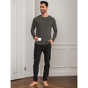 GYS Men’s Bamboo Viscose Pajama Top, Cooling Long Sleeve Shirts | Moisture wicking, Breathable, Tagless, Cloud-soft, Relaxed fit, for hot sleepers & night sweats(Deep Grey)