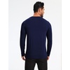 GYS Men’s Bamboo Viscose Pajama Top, Cooling Long Sleeve Shirts | Moisture wicking, Breathable, Tagless, Cloud-soft, Relaxed fit, for hot sleepers & night sweats(Navy)
