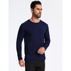 GYS Men’s Bamboo Viscose Pajama Top, Cooling Long Sleeve Shirts | Moisture wicking, Breathable, Tagless, Cloud-soft, Relaxed fit, for hot sleepers & night sweats(Navy)