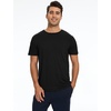 GYS Men’s Bamboo Viscose Short Sleeve Pajama Top | Moisture wicking, Breathable, Tagless, Soft stretch, Cooling, for hot sleepers, night sweats, gym & casual wear(Black)
