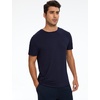 GYS Men’s Bamboo Viscose Short Sleeve Pajama Top | Moisture wicking, Breathable, Tagless, Soft stretch, Cooling, for hot sleepers, night sweats, gym & casual wear(Navy)