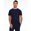 GYS Men’s Bamboo Viscose Short Sleeve Pajama Top | Moisture wicking, Breathable, Tagless, Soft stretch, Cooling, for hot sleepers, night sweats, gym & casual wear(Navy)