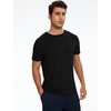 GYS Men’s Bamboo Viscose Short Sleeve Pajama Top | Moisture wicking, Breathable, Tagless, Soft stretch, Cooling, for hot sleepers, night sweats, gym & casual wear(Black)