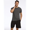 GYS Men’s Bamboo Viscose Short Sleeve Pajama Top | Moisture wicking, Breathable, Tagless, Soft stretch, Cooling, for hot sleepers, night sweats, gym & casual wear(Black Melange)