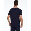GYS Men’s Bamboo Viscose Short Sleeve Pajama Top | Moisture wicking, Breathable, Tagless, Soft stretch, Cooling, for hot sleepers, night sweats, gym & casual wear(Navy)