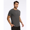 GYS Men’s Bamboo Viscose Short Sleeve Pajama Top | Moisture wicking, Breathable, Tagless, Soft stretch, Cooling, for hot sleepers, night sweats, gym & casual wear(Black Melange)