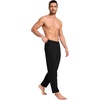 GYS Men’s Bamboo Viscose Tapered Pajama Pants | Cooling & moisture wicking, Comfortable & breathable, for hot sleeper, Wide elastic waist, Stretch soft, Lightweight(Black)