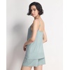 GYS Women’s Bamboo Viscose Cooling Cami Pajama Set for Hot Flashes | Tagless, Camisole tops and shorts, Lace trim, Adjustable straps, Elastic waist, for hot flashes & summer sleep(Light Greyish Green)