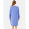 GYS Women’s Bamboo Viscose Cooling Nightgown for Hot Flashes | Moisture wicking, Breathable, Tagless, Drop shoulder, Long sleeve, 2 pockets, Durable, for night sweats & menopause(Witt Blue)