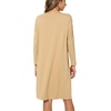 GYS Women’s Bamboo Viscose Cooling Nightgown for Hot Flashes | Moisture wicking, Breathable, Tagless, Drop shoulder, Long sleeve, 2 pockets, Durable, for night sweats & menopause(Brown)