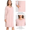 GYS Women’s Bamboo Viscose Cooling Nightgown for Hot Flashes | Moisture wicking, Breathable, Tagless, Drop shoulder, Long sleeve, 2 pockets, Durable, for night sweats & menopause(Dusty Orchid)
